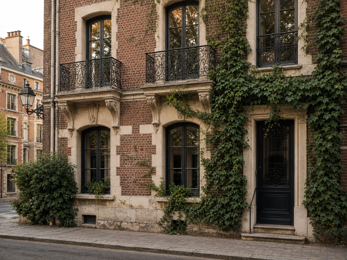 Brick townhouse used for an Image Upscaler architecture-edge inspection