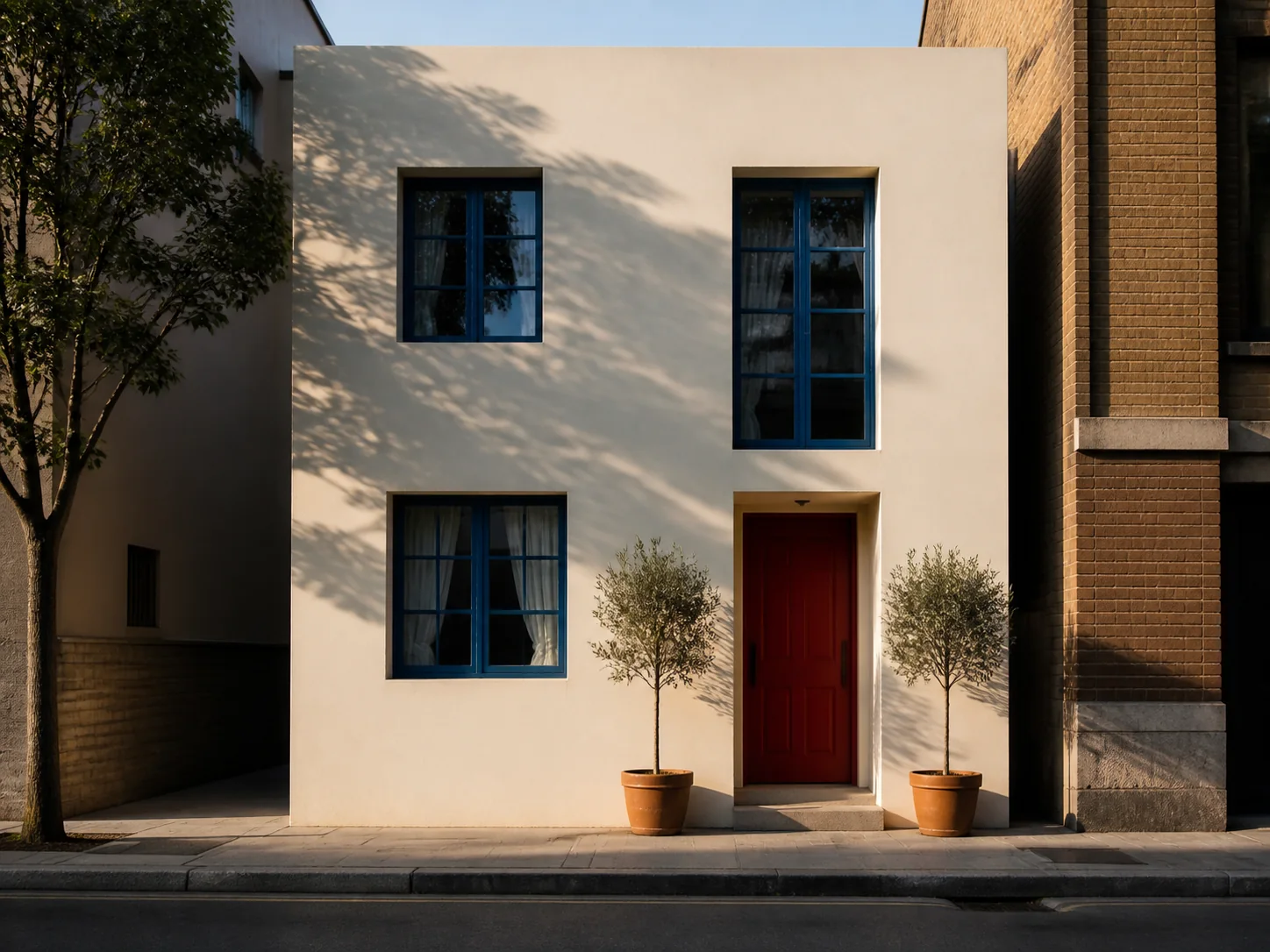 Modern townhouse photograph before Transform Style
