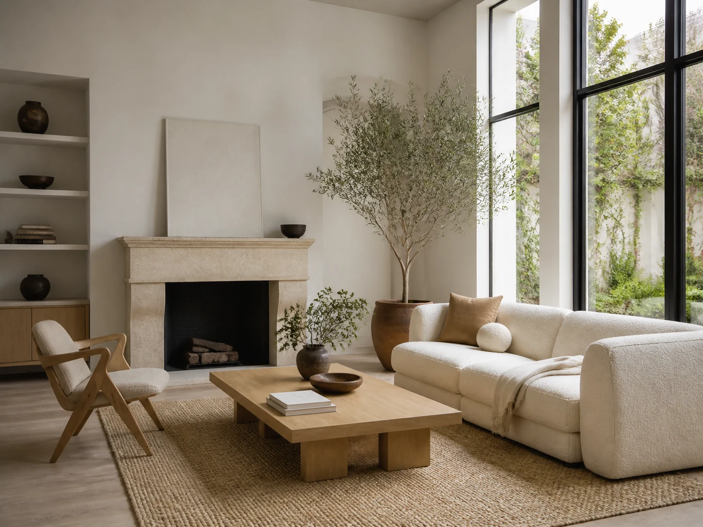Clean contemporary living room after proof overlay removal