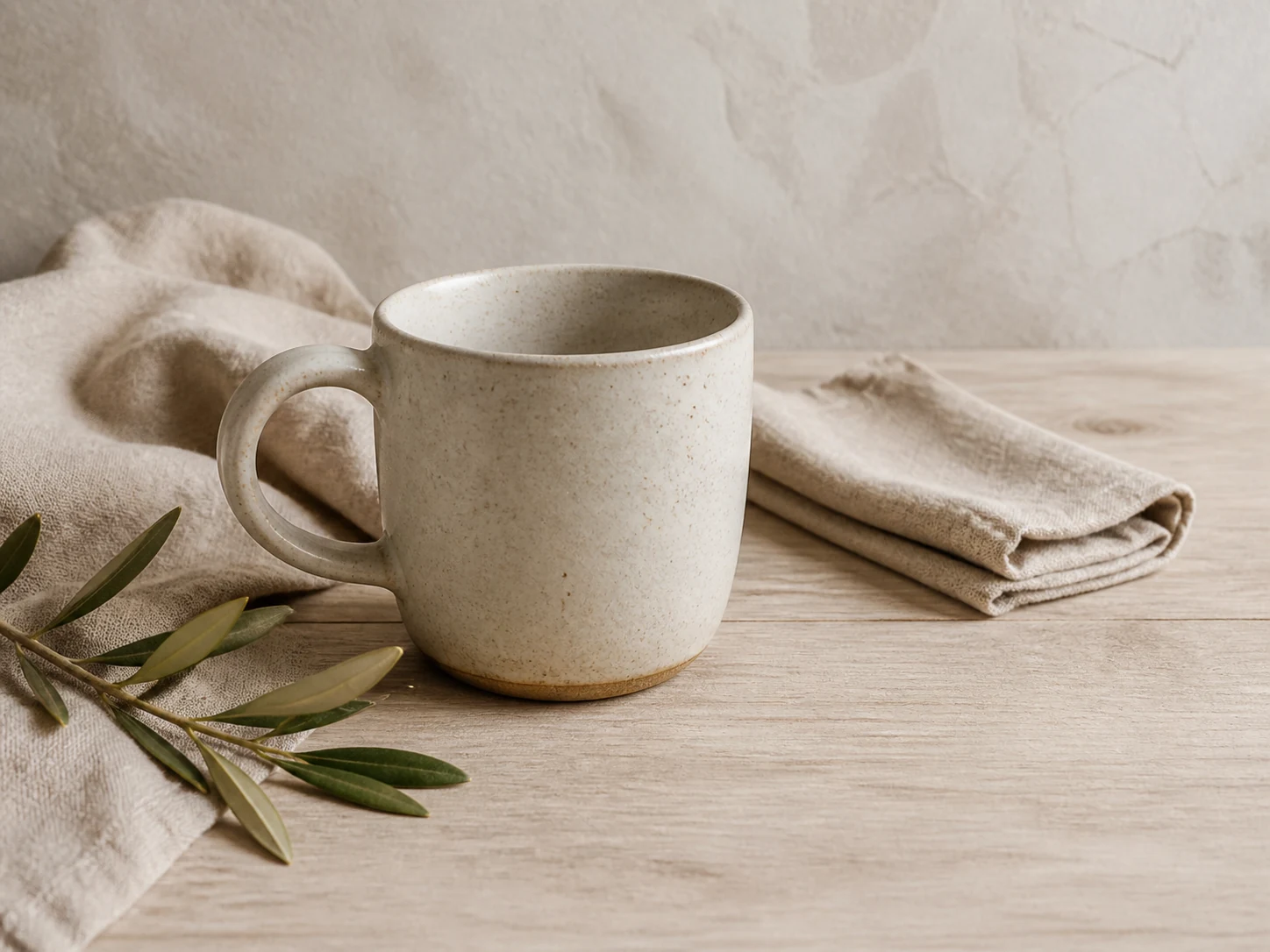 Clean ceramic mug product photo after the catalog mark is removed