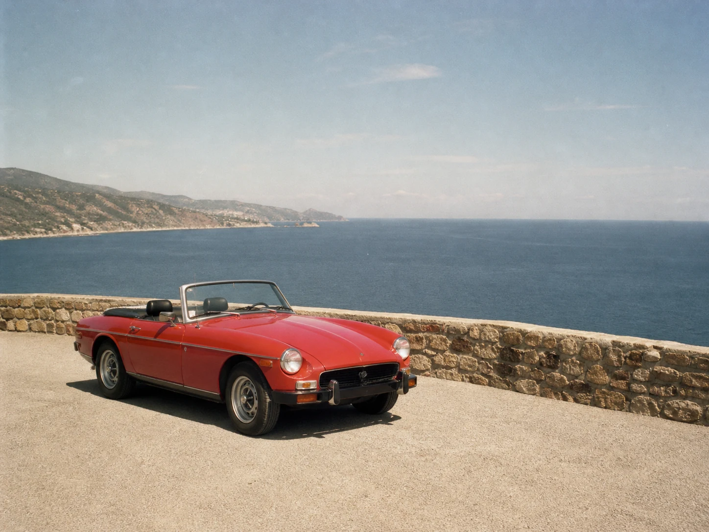 Red vintage roadster photo without the date stamp